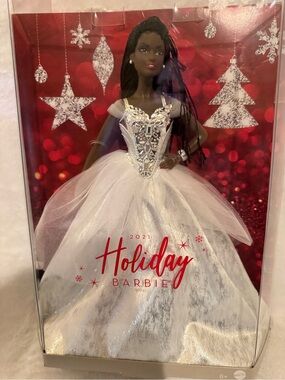 Barbie 2021 Holiday Doll in White Sparkle Gown